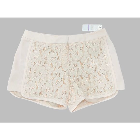 NWT White Floral Eyelet Lace Casual Dressy Shorts by Laundry Shelli Segal Sz 8 - Picture 1 of 6